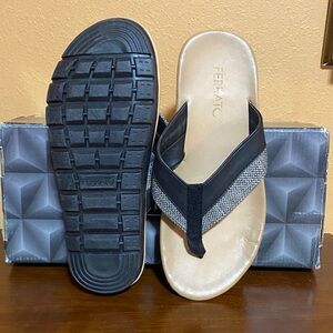 Ferrato Black and Silver Sandals